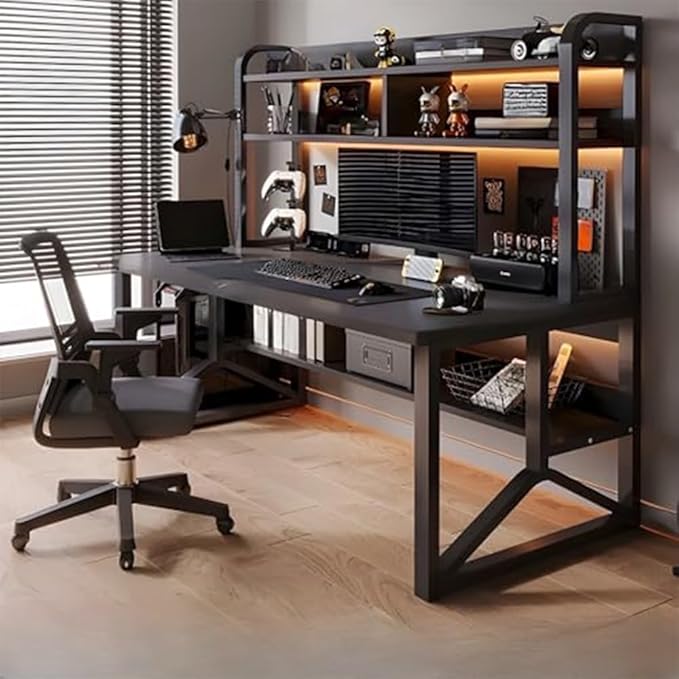 Escritorio Mesa Pc Gamer Con Estantes Resistente Premium®