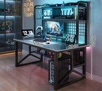 Escritorio Mesa Pc Gamer Con Estantes Resistente Premium®