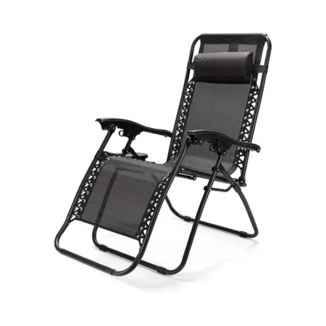 Silla Playera Reforzada Plegable Negro
