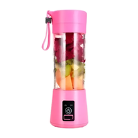 Mini Licuadora Portátil De Batido Recargable Usb 380ml Pink®