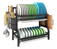 Escurridor De Platos 2 Niveles De Metal Acero Inoxidable Ch®