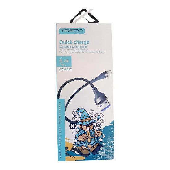 Cable Treqa Compatible Usb Salida Usb Tipo-c 1m Tejido Nylon®