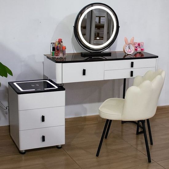 Tocador Inteligente con Led Parlante cargador Inalámbrico y silla