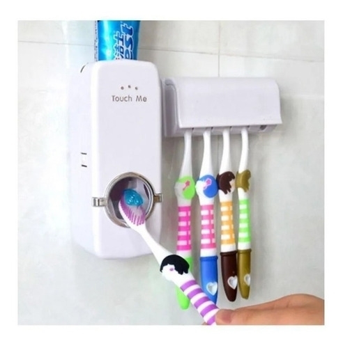 Dispensador Automatico Pasta Dental + Porta Cepillo Dientes 