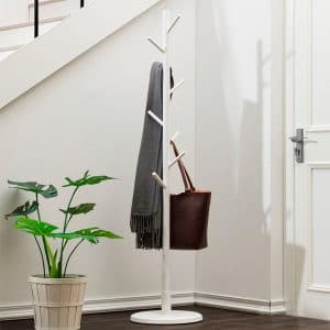 Perchero Madera Bambu De Pie 165x35cm Color Blanco