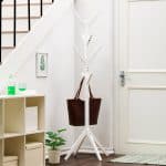 Perchero Madera Bambu De Pie 175x45cm Blanco