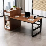 Escritorio Madera Industrial 3 Estantes 2 Cajones 130x110cm®