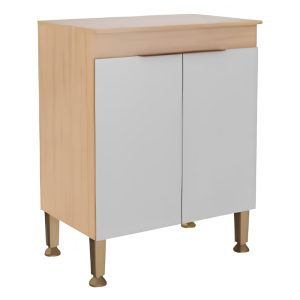 Bajo Mesada Cocina 2 Puertas Blanco/madera Diseño Moderno®